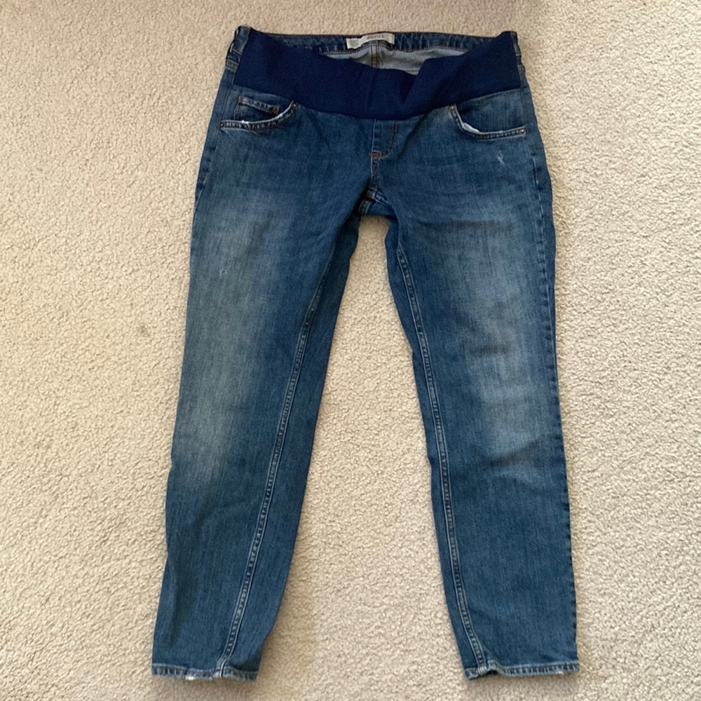 Like NEW Topshop crop maternity jeans sz 30